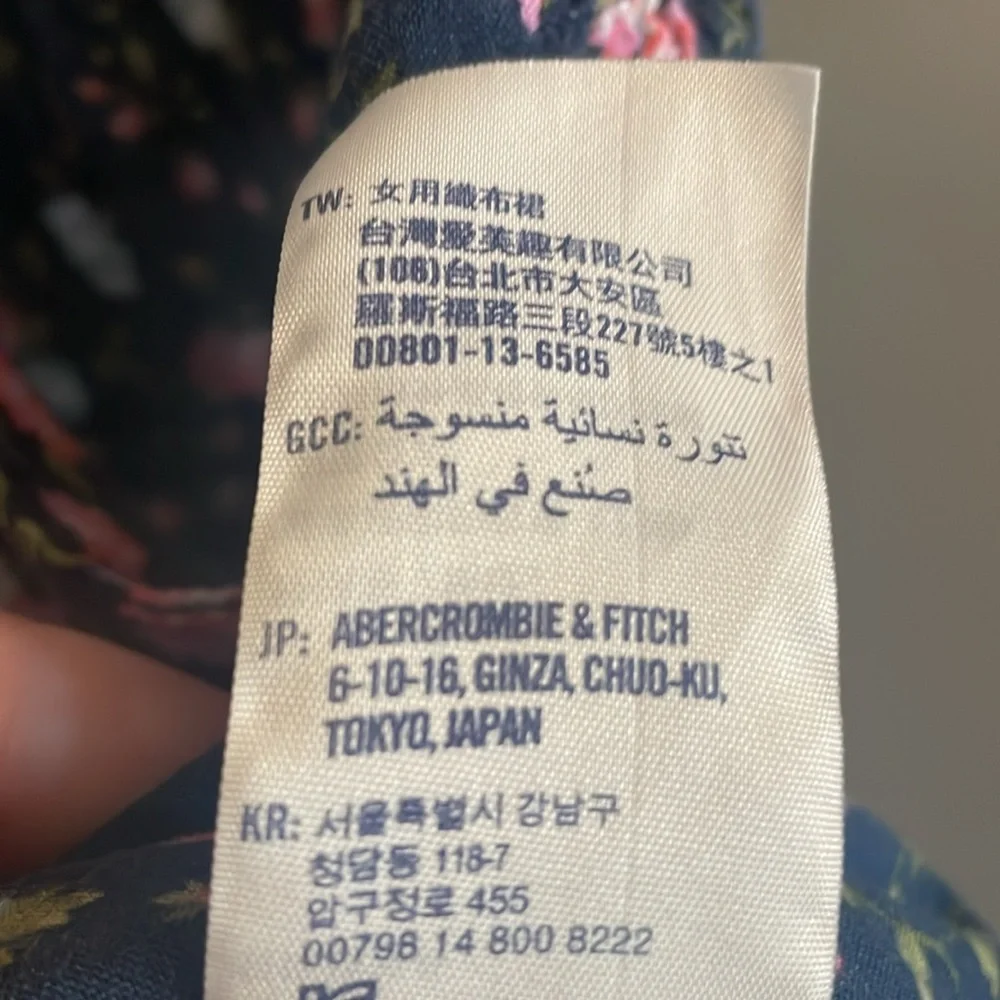 Abercrombie Kids Navy Blue‎ Floral Smocked Waist Mini Skirt Girls Size Small S
